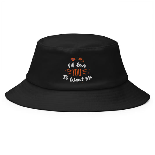 I'd Love You To Want Me Old School Bucket Hat (Artistic Design)