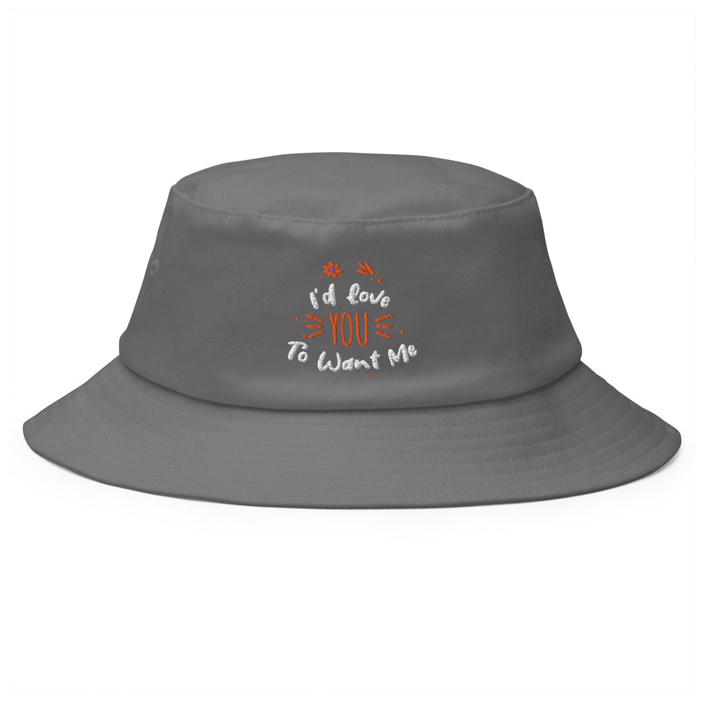 I'd Love You To Want Me Old School Bucket Hat (Artistic Design)